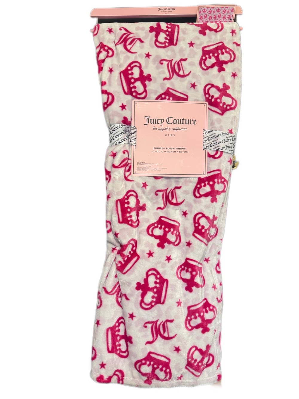 💖 Juicy Couture Kids Plush Throw Blanket – New With Tags 💖